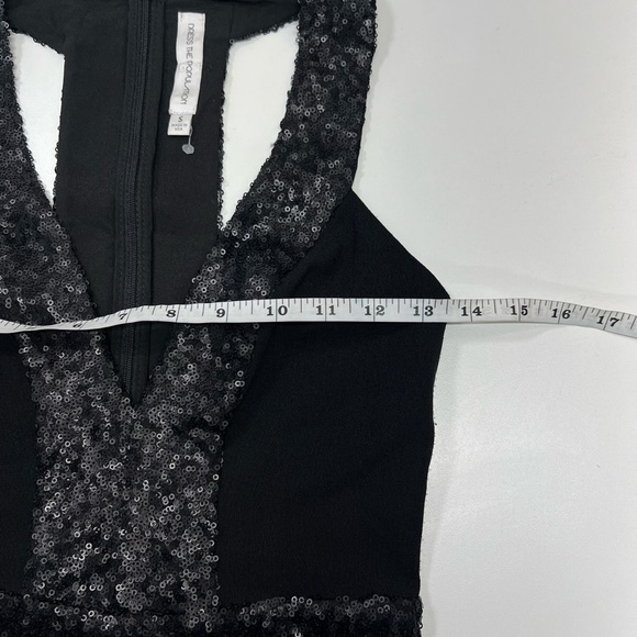 Dress The Population Delani Black Sequin Long Evening Gown Maxi Dress Size Small - Picture 9 of 13